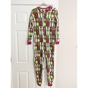 Buc-ees One Piece Christmas Thermal Pajamas Long Johns Waffle Weave Adult Small
